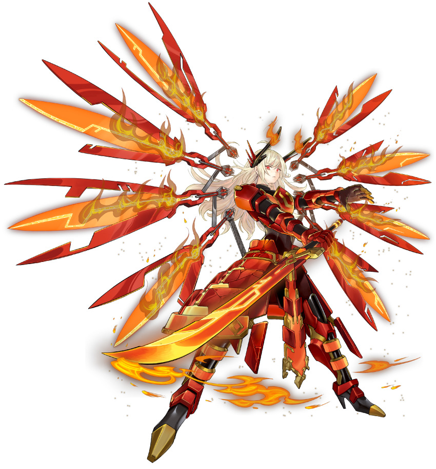 1girl, absurdres, ahoge, anonymous_(yu-gi-oh!), armor, blonde_hair, duel_monster, fire