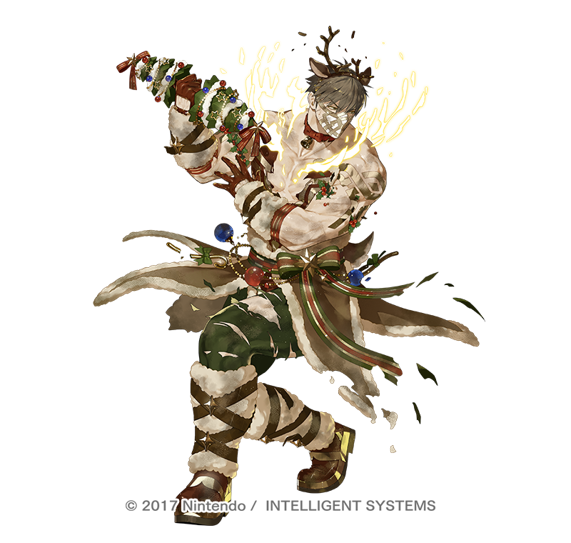 1boy, animal_ears, antlers, brown_eyes, brown_hair, commentary_request, copyright_name, copyright_notice