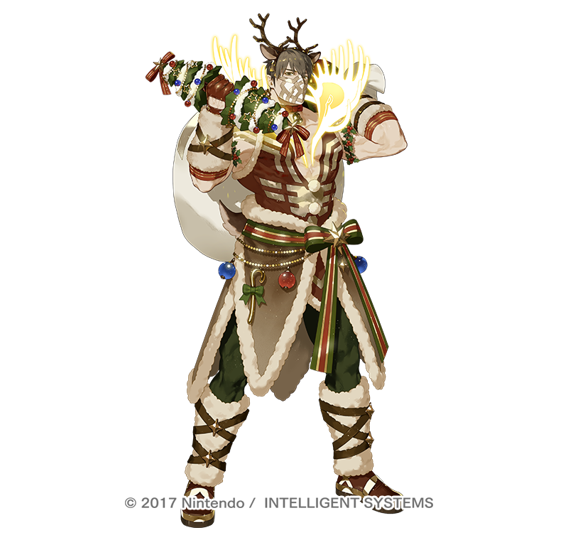 1boy, animal_ears, antlers, brown_eyes, brown_hair, commentary_request, copyright_name, copyright_notice