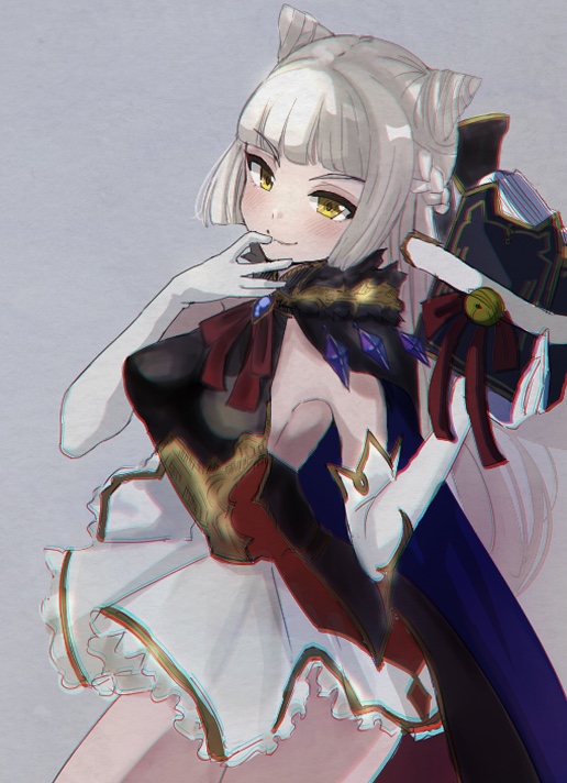 1girl, aimin_chiyoko, animal_ears, armpits, black_cape, blue_cape, book, braid