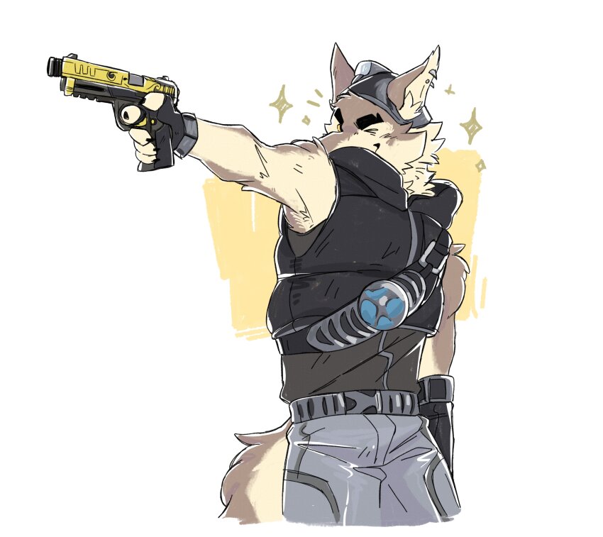 1boy, 2024_summer_olympics, absurdres, animal_ears, black_gloves, black_vest, claws, closed_mouth