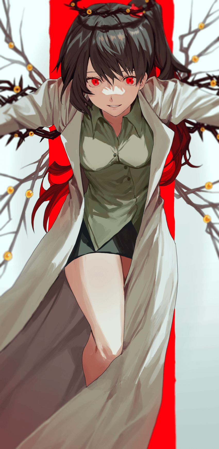 1girl, bad_id, bad_pixiv_id, breasts, brown_hair, carmen_(project_moon), carol0905, eyeball