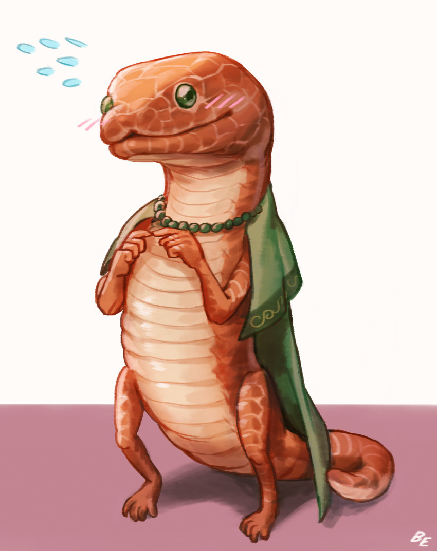 1girl, boiled_egg27, cloak, elden_ring, fangs, full_body, green_cloak, green_eyes