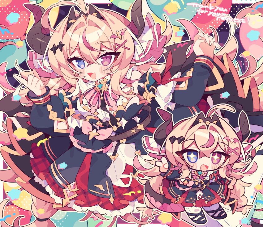 +_+, 1girl, :d, black_shoes, black_sleeves, blonde_hair, blue_eyes, blush