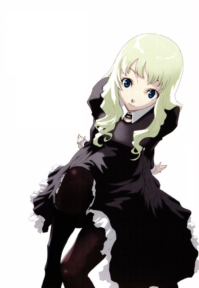 1girl, blonde_hair, blue_eyes, dress, enami_katsumi, female_focus, ferret_von_balstein, long_hair