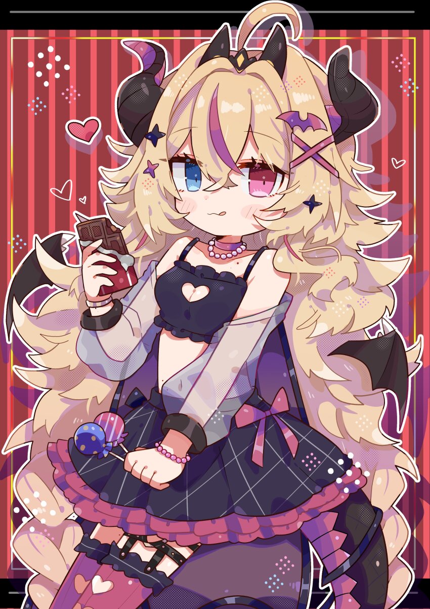 1girl, :3, absurdres, ahoge, bead_bracelet, beads, black_pantyhose, black_skirt