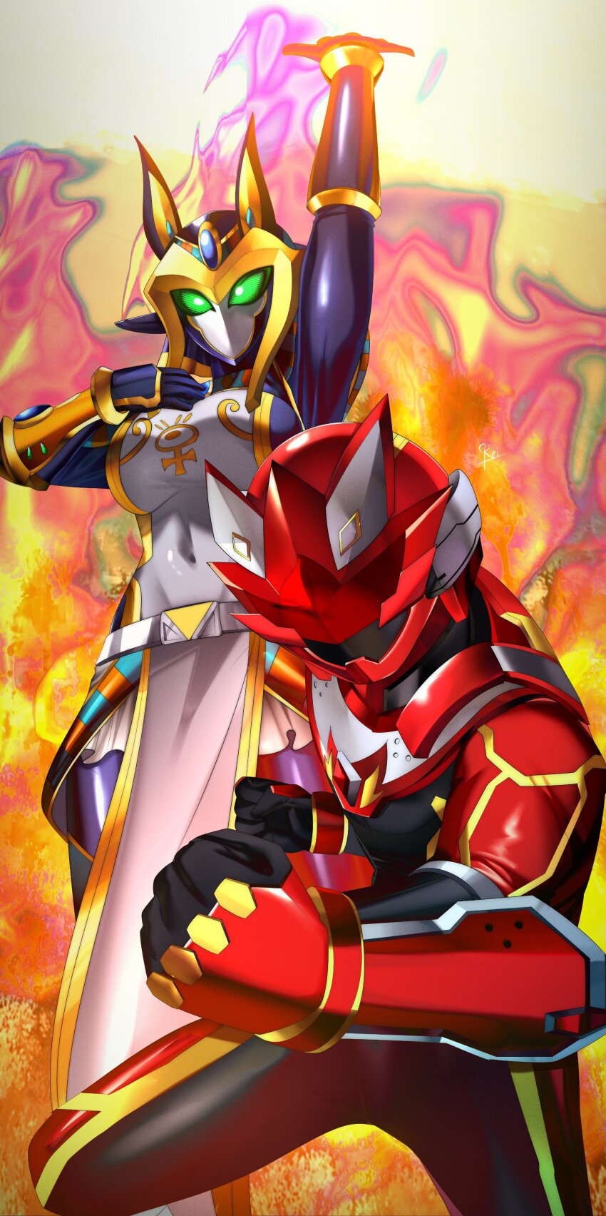 1boy, 1girl, absurdres, amen_(isekai_red), asagaki_togo, black_bodysuit, bodysuit, breasts