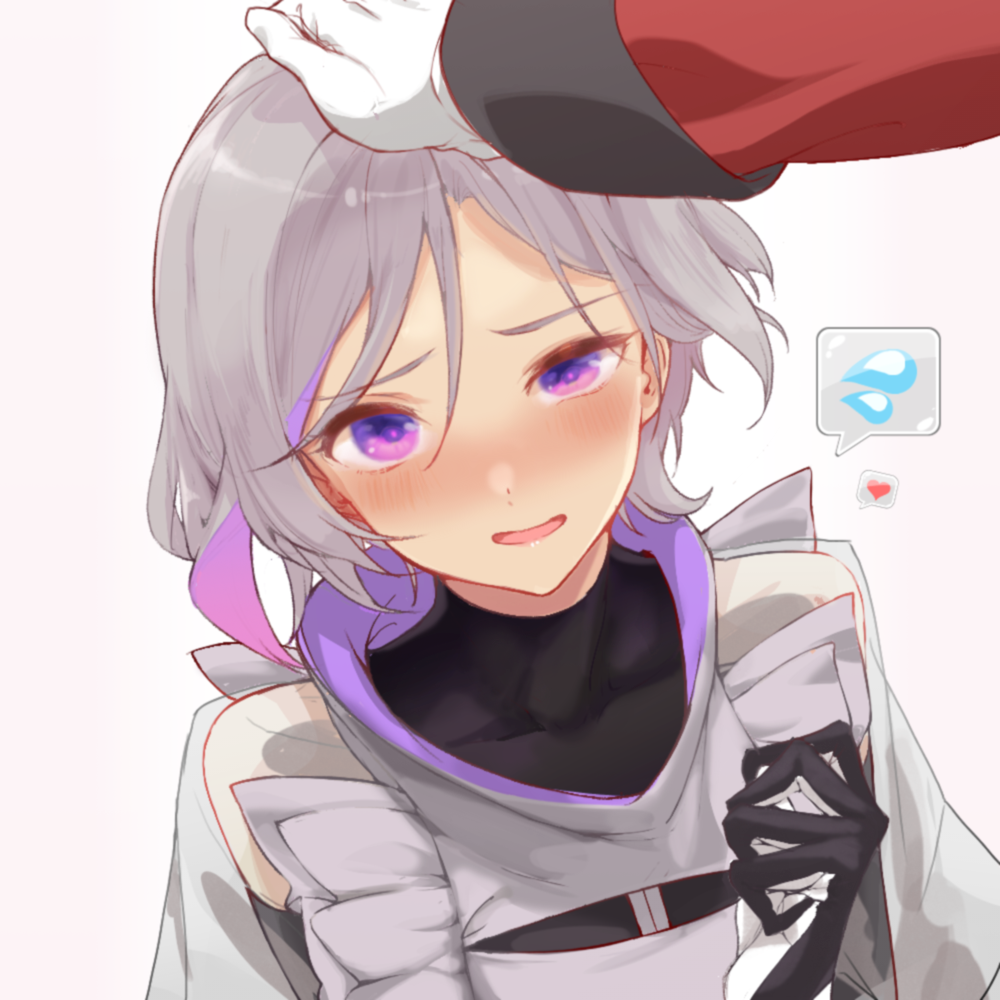 1girl, 1other, black_gloves, blush, commander_(girls'_frontline), commentary_request, commission, contender_(girls'_frontline)