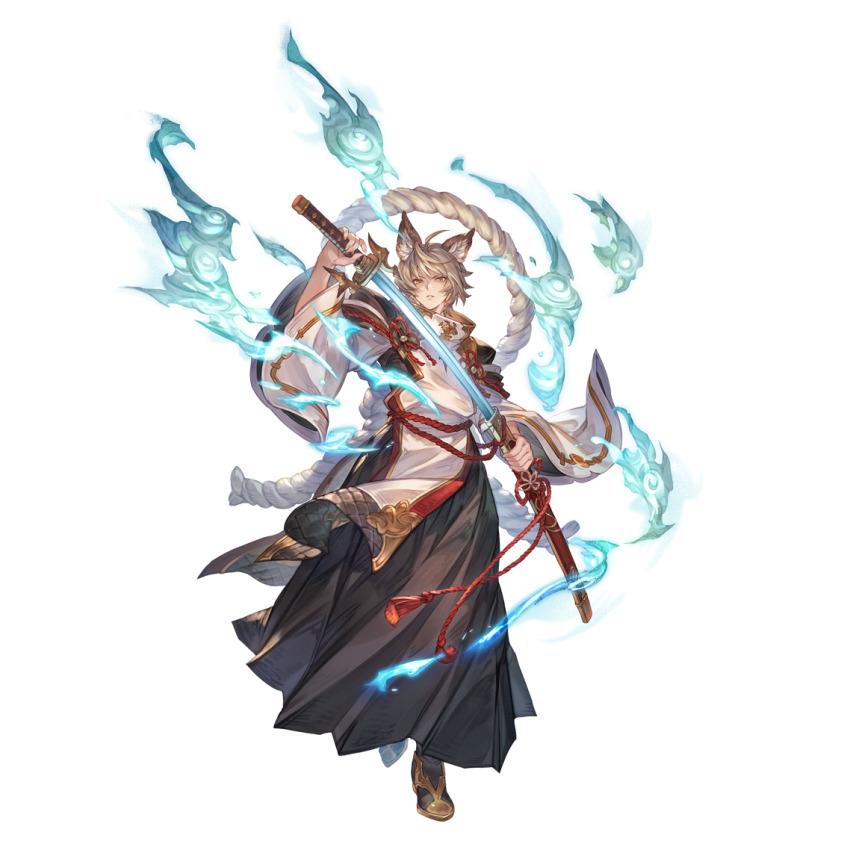 1boy, ahoge, animal_ears, basara_(granblue_fantasy), brown_eyes, brown_hair, dog_ears, erune