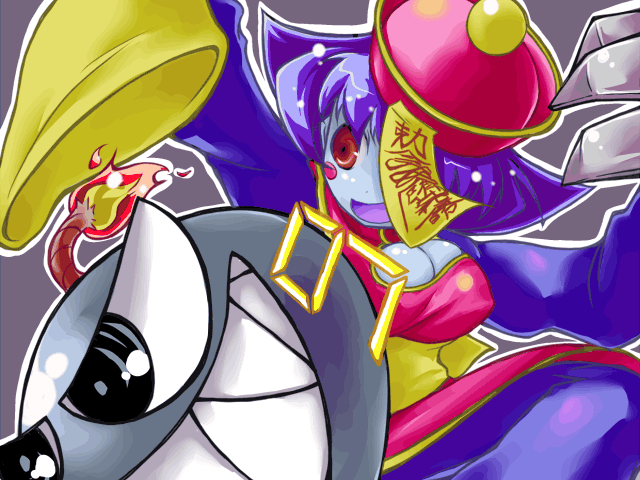 1girl, bomb, breasts, capcom, cleavage, darkstalkers, explosive, female_focus