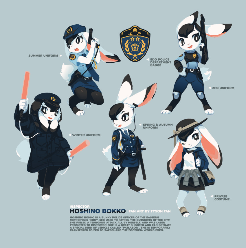 1girl, 2016, absurdres, animal_ears, arm_guards, assault_rifle, bag, baton_(weapon)