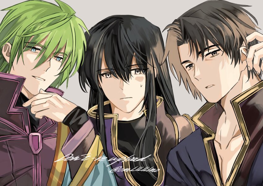 3boys, black_hair, brown_hair, commentary_request, fire_emblem, fire_emblem:_genealogy_of_the_holy_war, fire_emblem:_path_of_radiance, fire_emblem:_the_binding_blade