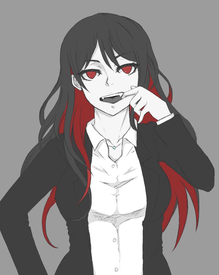 1girl, black_hair, black_suit, formal_clothes, highres, kamo_nova, looking_at_viewer, love_live!