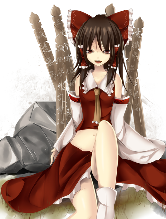 1girl, ascot, bad_id, bad_pixiv_id, bow, brown_eyes, brown_hair, detached_sleeves