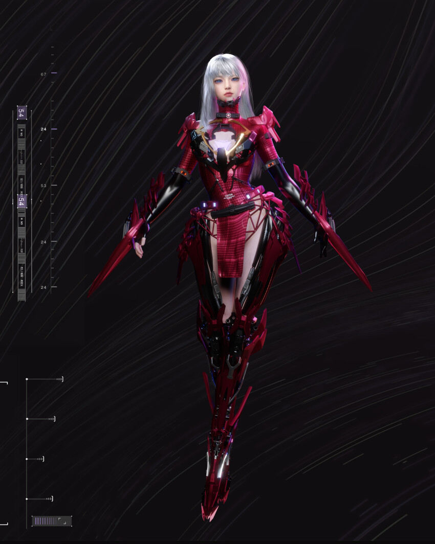 1girl, absurdres, armor, armored_boots, belt, belt_collar, black_background, black_belt