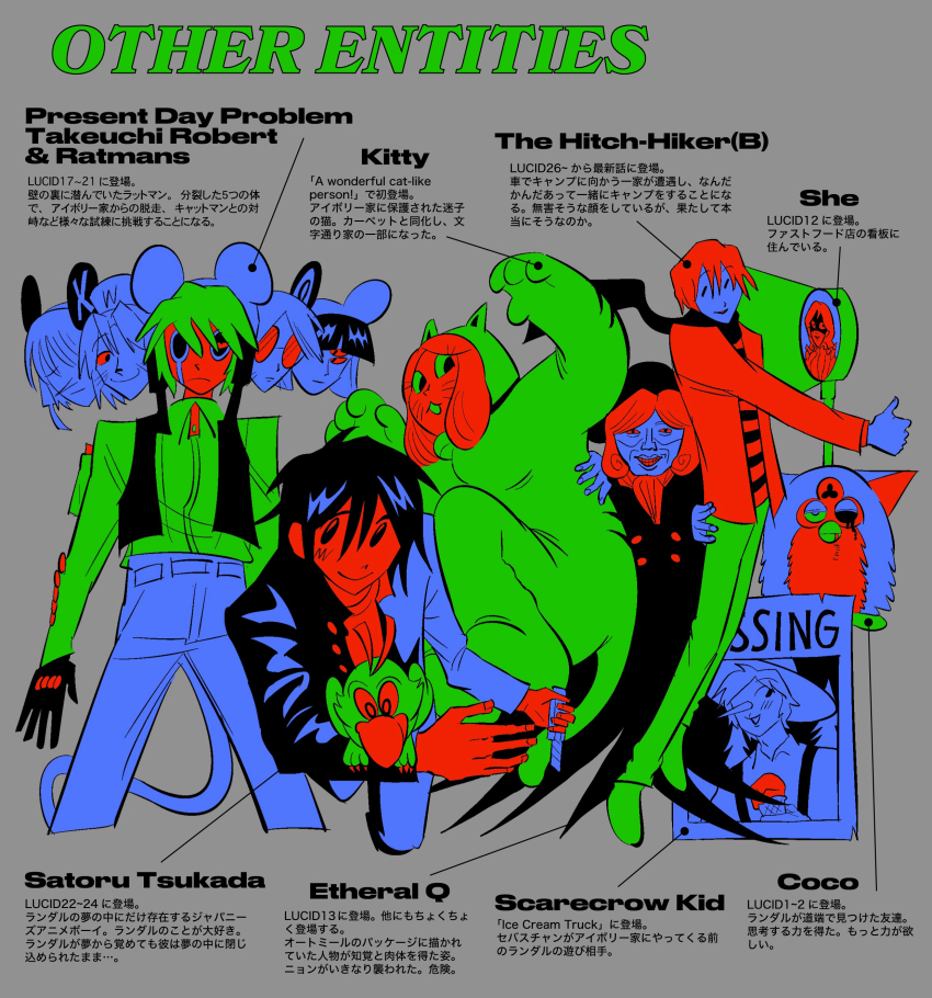 2girls, 6+boys, absurdres, animal, animal_costume, animal_on_arm, bird, bird_on_arm