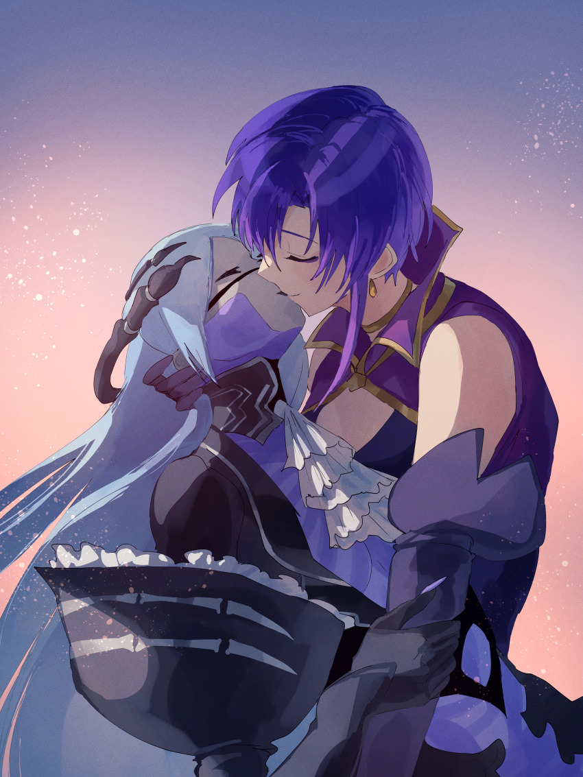 absurdres, black_dress, blue_hair, closed_eyes, dress, earrings, fire_emblem, fire_emblem:_the_blazing_blade