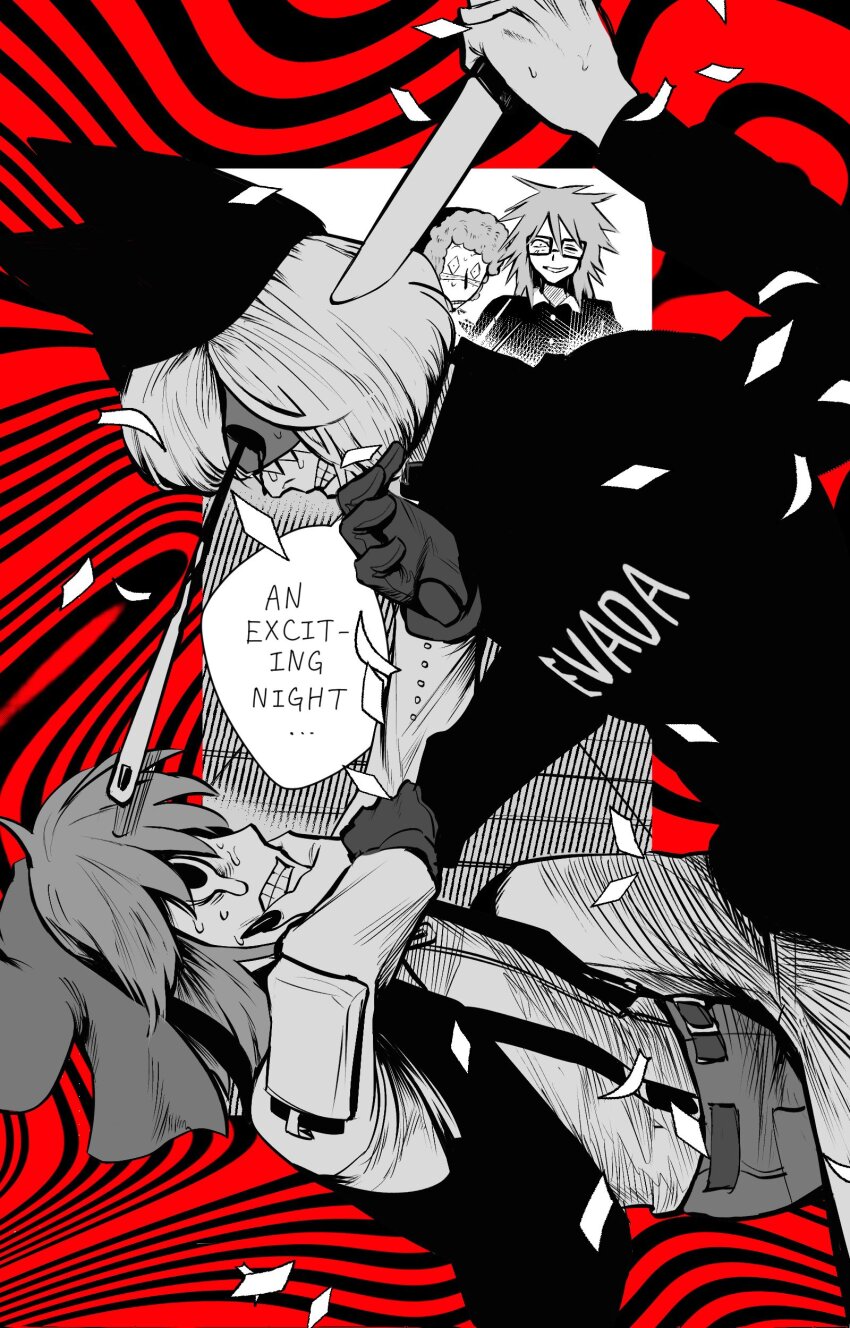 4boys, absurdres, animal_hat, bleeding, blood, bloody_tears, cat_hat, clenched_teeth