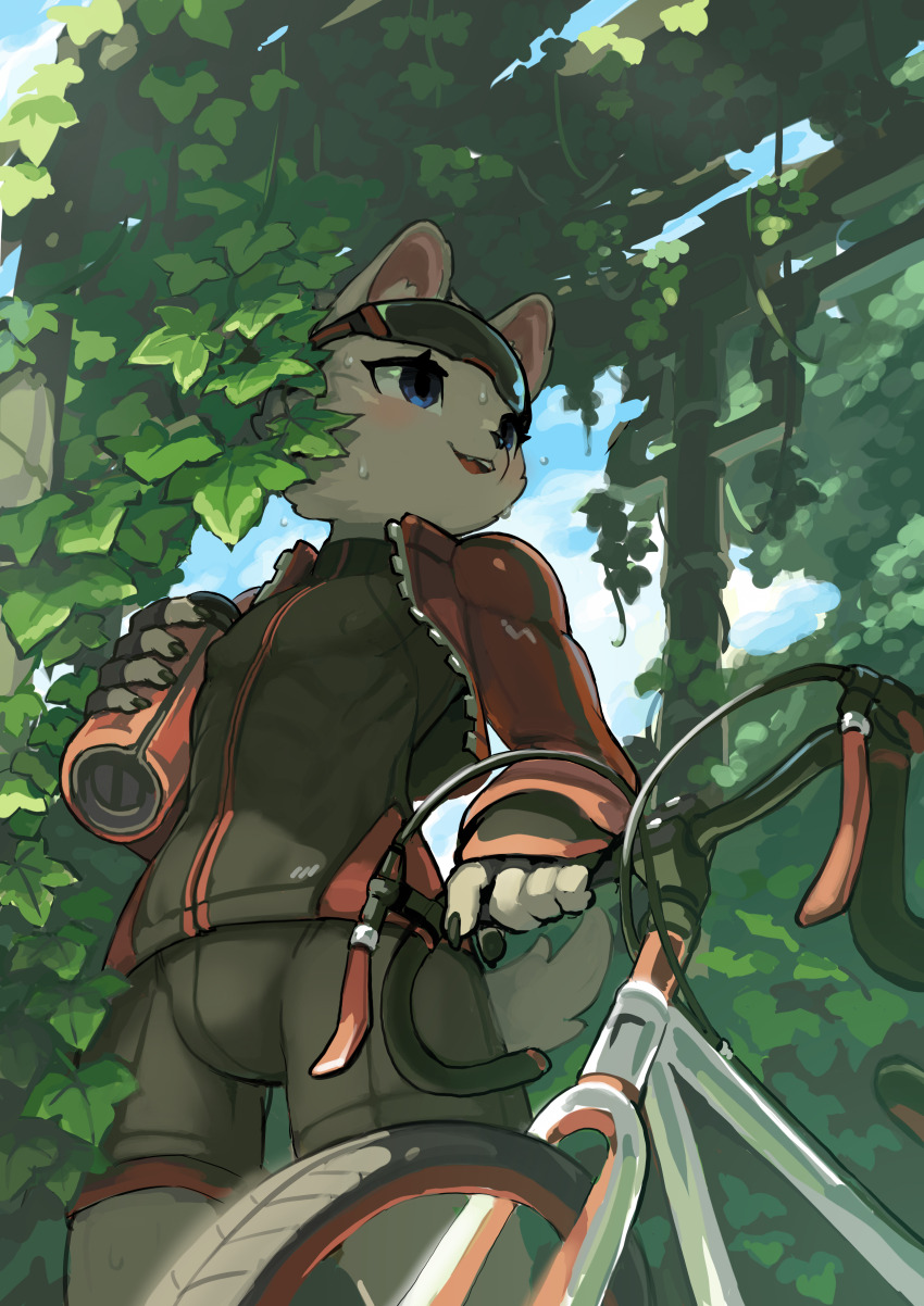 1boy, 2017, 2022, abs, absurdres, bicycle, bike_shorts, biker_clothes