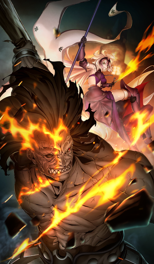 1boy, 1girl, armor, armored_boots, armored_skirt, armpits, banner, black_armor