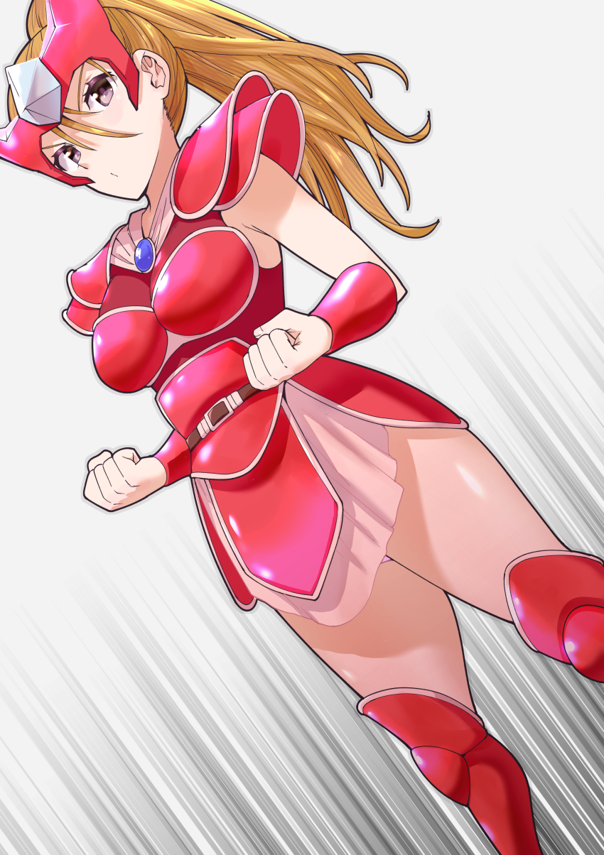 1girl, absurdres, armor, brown_hair, closed_mouth, high_ponytail, highres, hiryuu_no_ken