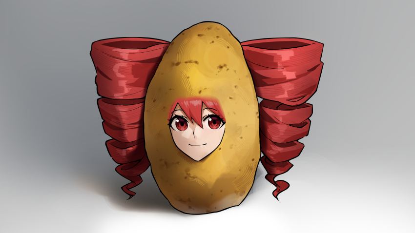 artist_name, closed_mouth, commentary, drill_hair, english_commentary, food, food_focus, full_body