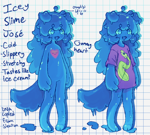 1boy, ahoge, animal_ears, animal_hands, blue_eyes, blue_skin, colored_skin, commentary