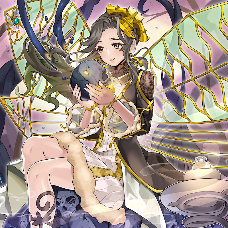 1girl, aromage_marjoram, aromaseraphy_sweet_marjoram, bare_legs, branch, brown_dress, brown_eyes, brown_hair