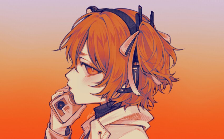 1girl, a.i._voice, absurdres, adachi_rei, black_shirt, blush, bright_pupils, cassette_player