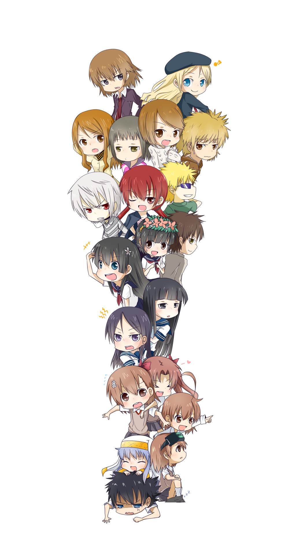 6+boys, 6+girls, accelerator_(toaru_majutsu_no_index), bad_id, bad_pixiv_id, black_hair, blonde_hair, blue_eyes