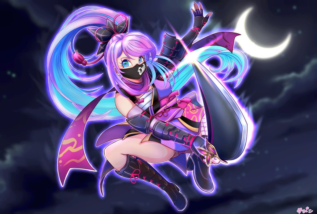 1girl, arm_guards, armor, black_boots, black_gloves, blue_eyes, blue_hair, boots