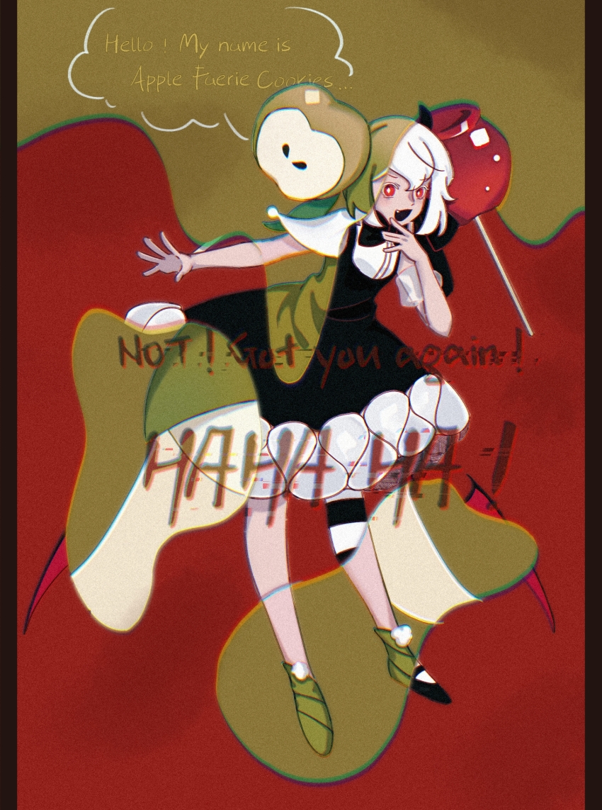 1girl, apple_faerie_cookie, black_bow, black_bowtie, black_dress, bow, bowtie, candle_tapir