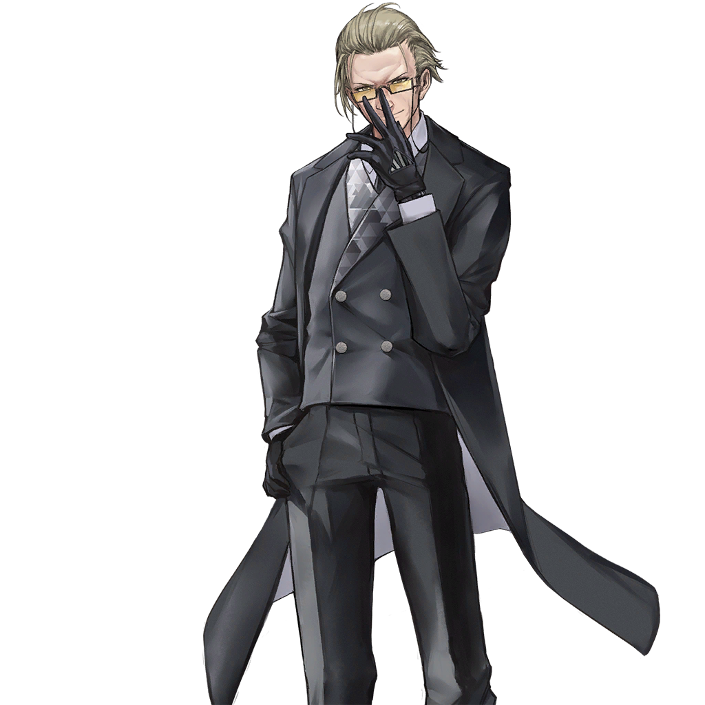 1boy, black-framed_eyewear, black_gloves, black_jacket, black_necktie, black_pants, black_suit, black_vest