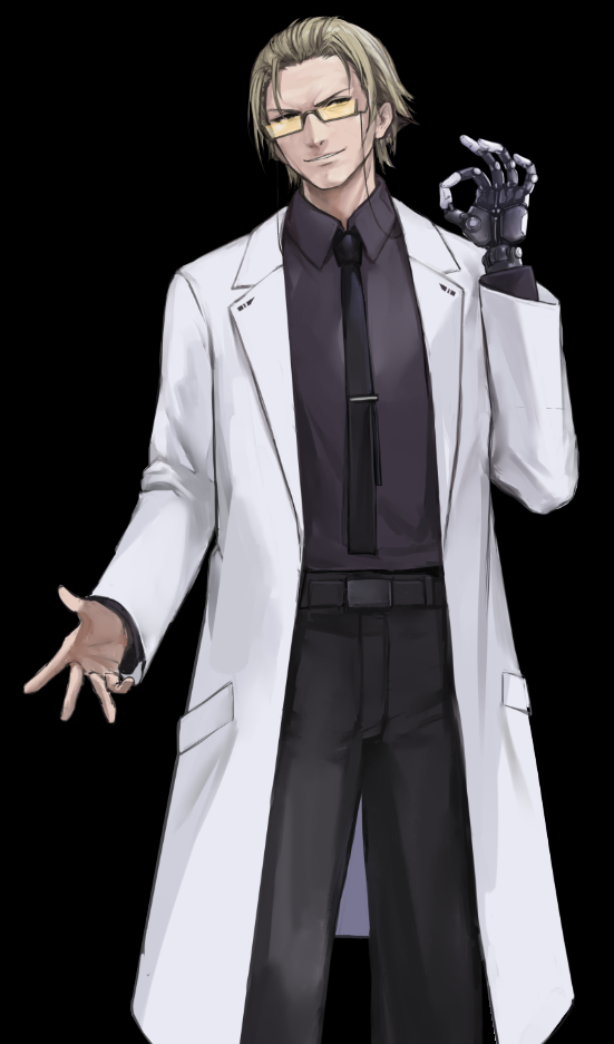 1boy, belt, belt_buckle, black-framed_eyewear, black_background, black_belt, black_necktie, black_pants