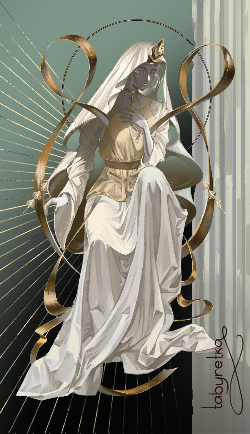 1girl, chinese_commentary, closed_eyes, closed_mouth, commentary_request, cookie_run, cookie_run:_kingdom, dress