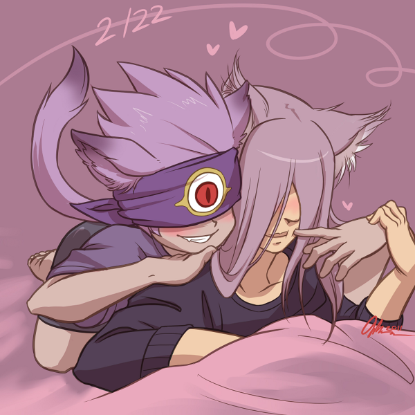 2boys, animal_ears, audrey_kare, blush, inazuma_eleven, inazuma_eleven_(series), kageno_jin, male_focus