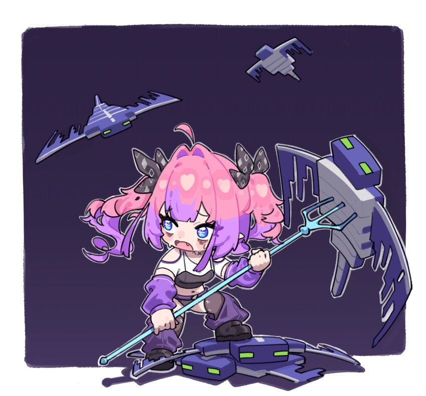 1girl, ahoge, black_bow, black_bra, black_shoes, black_thighhighs, blue_eyes, blush_stickers