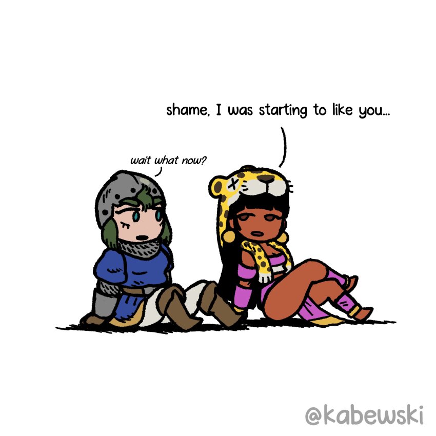 2girls, :o, absurdres, age_of_empires_(series), age_of_empires_ii, artist_name, black_hair, boots