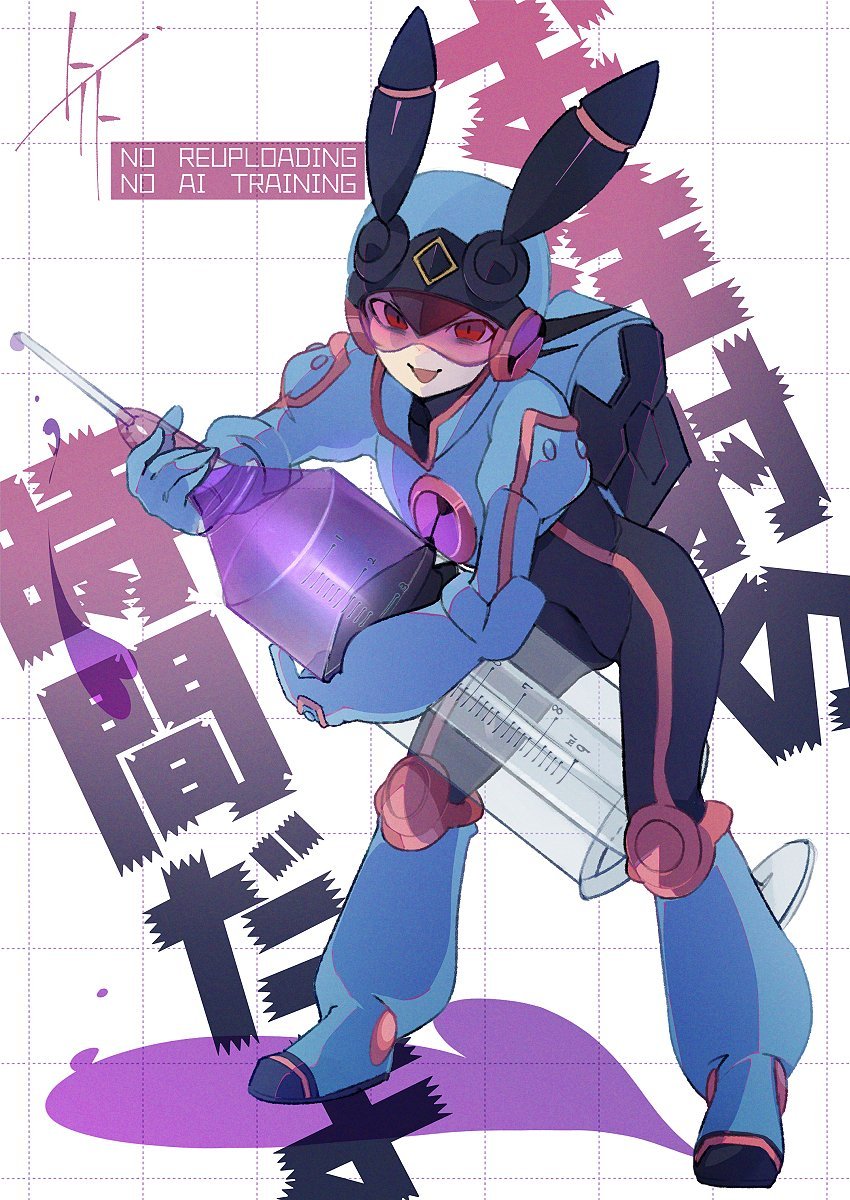 1boy, black_bodysuit, bodysuit, commentary, cosplay, dark_megaman.exe, double_soul_(mega_man), full_body