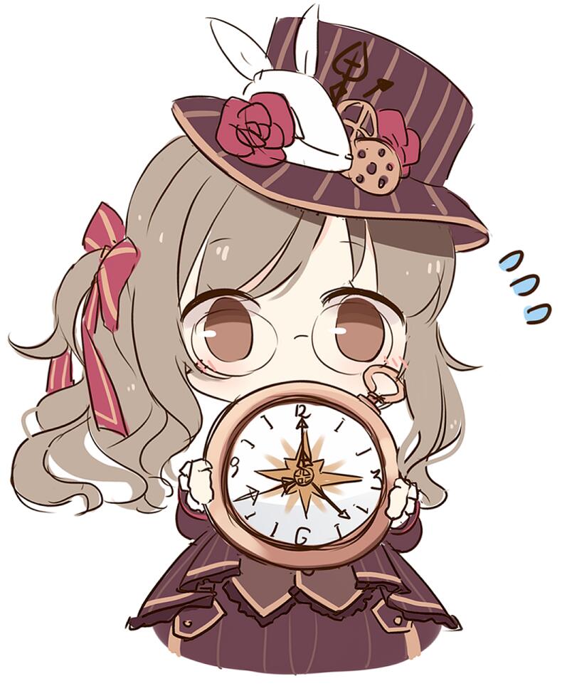 1girl, bow, brown_eyes, brown_hair, brown_hat, brown_jacket, brown_pants, brown_suit