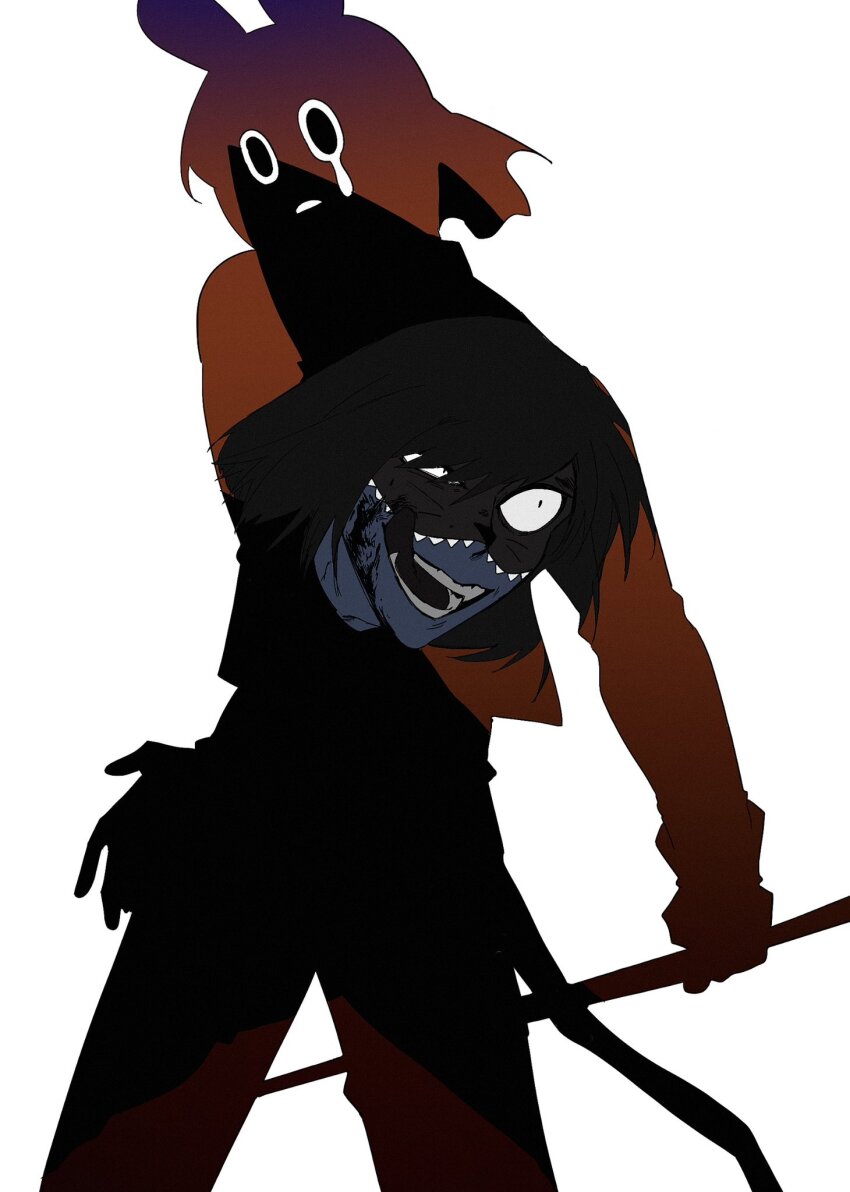 1boy, animal_hat, blood, blood_on_face, cat_hat, coco_199788, cowboy_shot, double_exposure