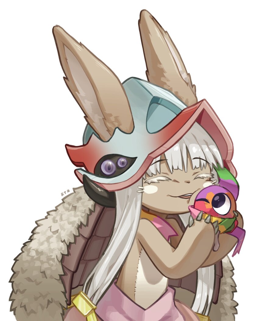 1other, animal_ears, balancetheball, closed_eyes, commentary, furry, gift_art, grey_hair