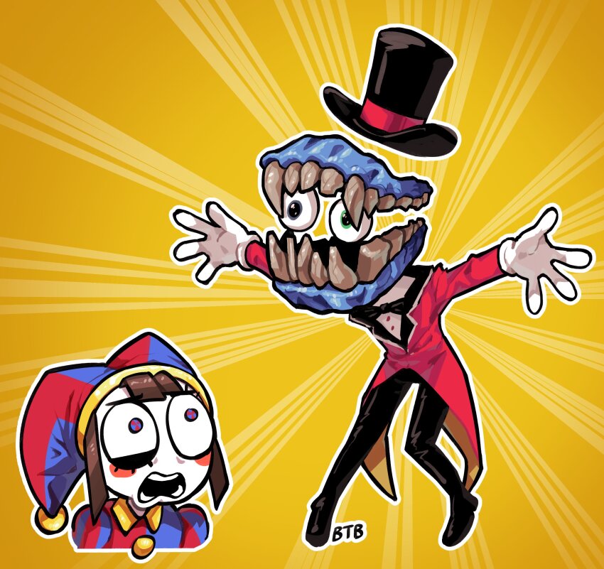 1boy, 1girl, absurdres, balancetheball, black_bow, black_bowtie, blue_eyes, bow