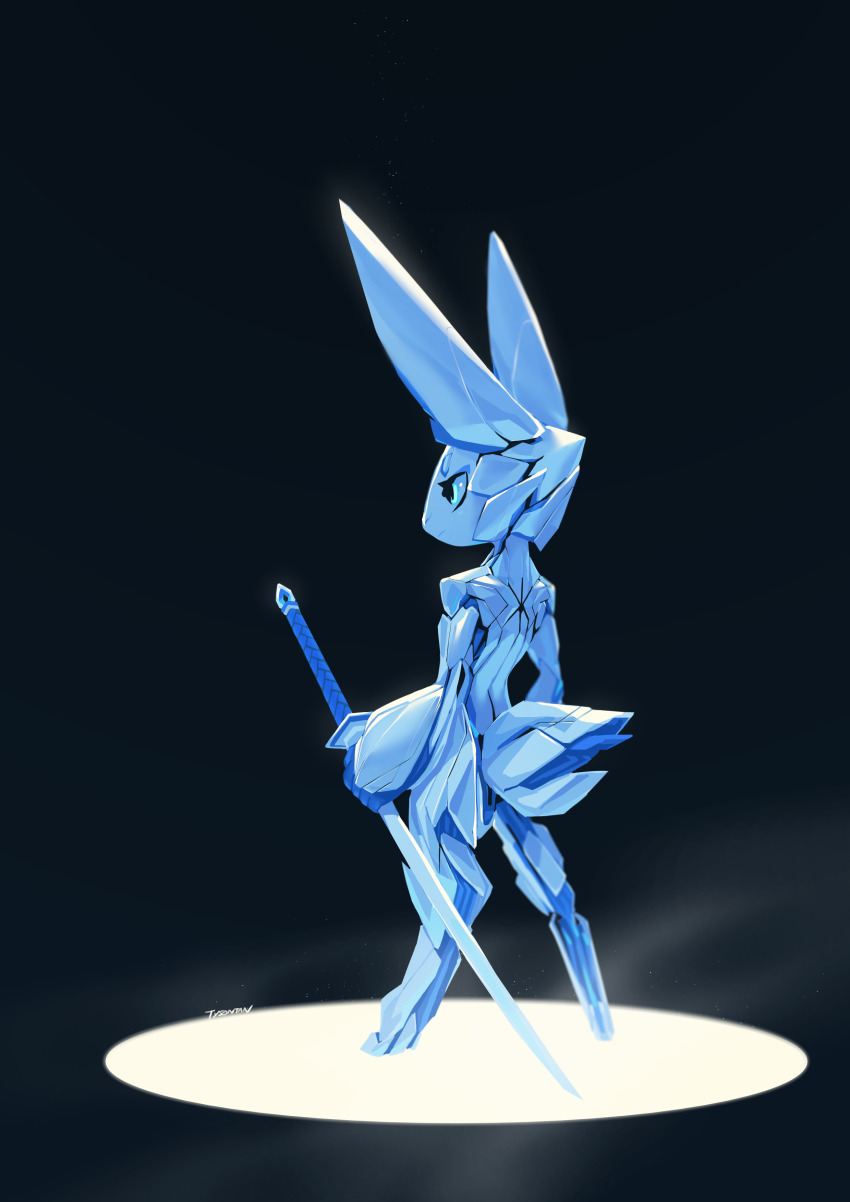 1boy, 2018, absurdres, animal_ears, back, back_muscles, blue_eyes, closed_mouth