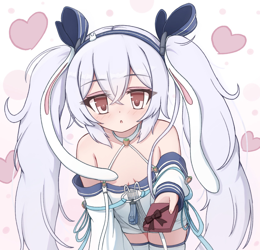 1girl, :o, animal_ears, azur_lane, blue_hairband, blue_headband, blue_ribbon, bow