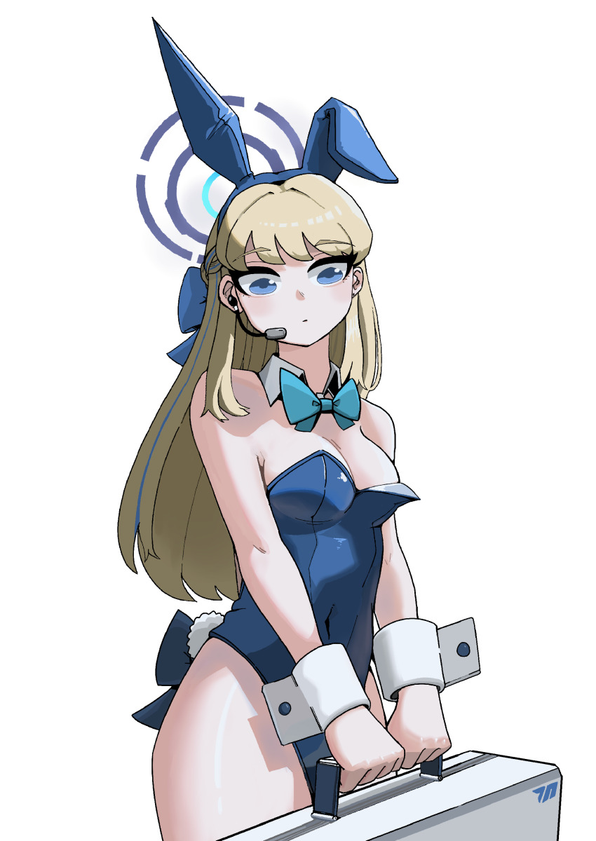 1girl, absurdres, bare_shoulders, blonde_hair, blue_archive, blue_eyes, blue_hair, bow