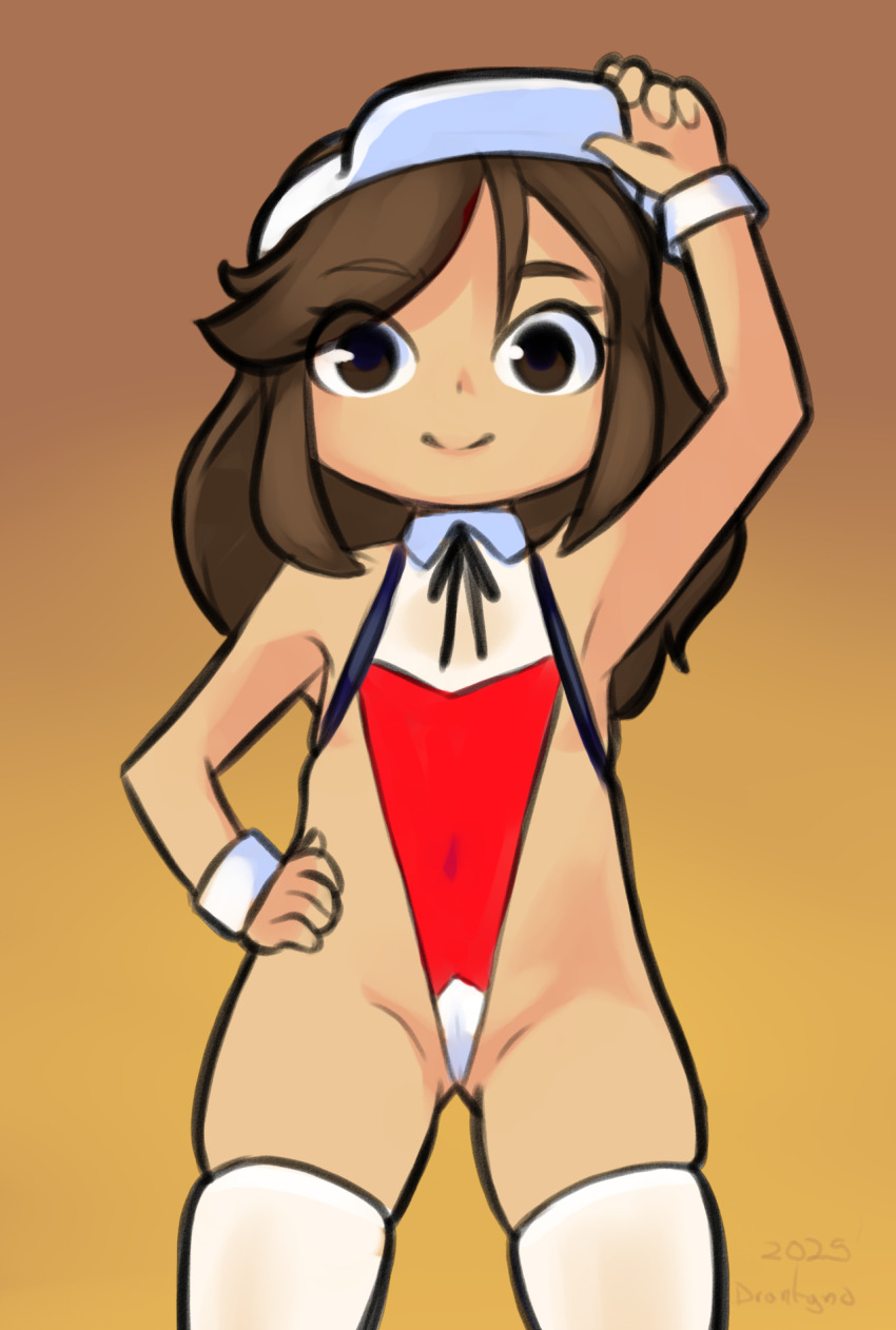 1girl, 2025, 20s, arm_up, black_ribbon, brown_background, brown_eyes, brown_hair