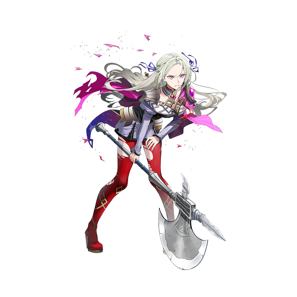 1girl, armor, ass, axe, breasts, cape, cleavage, edelgard_von_hresvelg