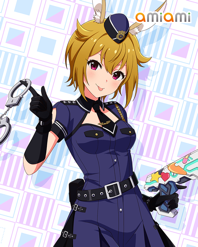 1girl, :p, ahoge, amiami_(company), animal_ear_fluff, animal_ears, belt, black_belt