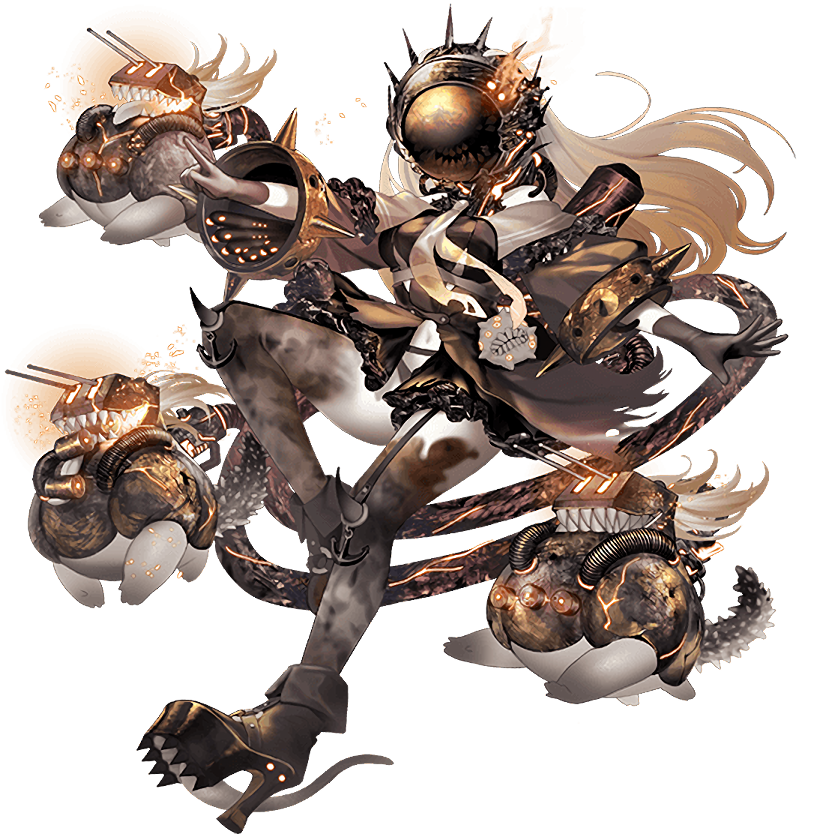 1girl, abyssal_ship, bare_shoulders, black_dress, black_gloves, black_panties, black_shoes, breasts